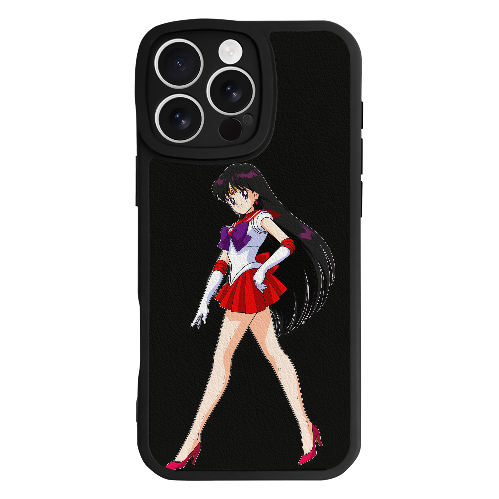 （画像用） 美少女戦士セーラームーン 火野レイ ひの レイ Sailor Moon Hino Rei （セーラーマーズ,Sailor Mars） 【iPhone 16シリーズ対応】シリコンスマホケース（レザー調） 材質：シリコン
